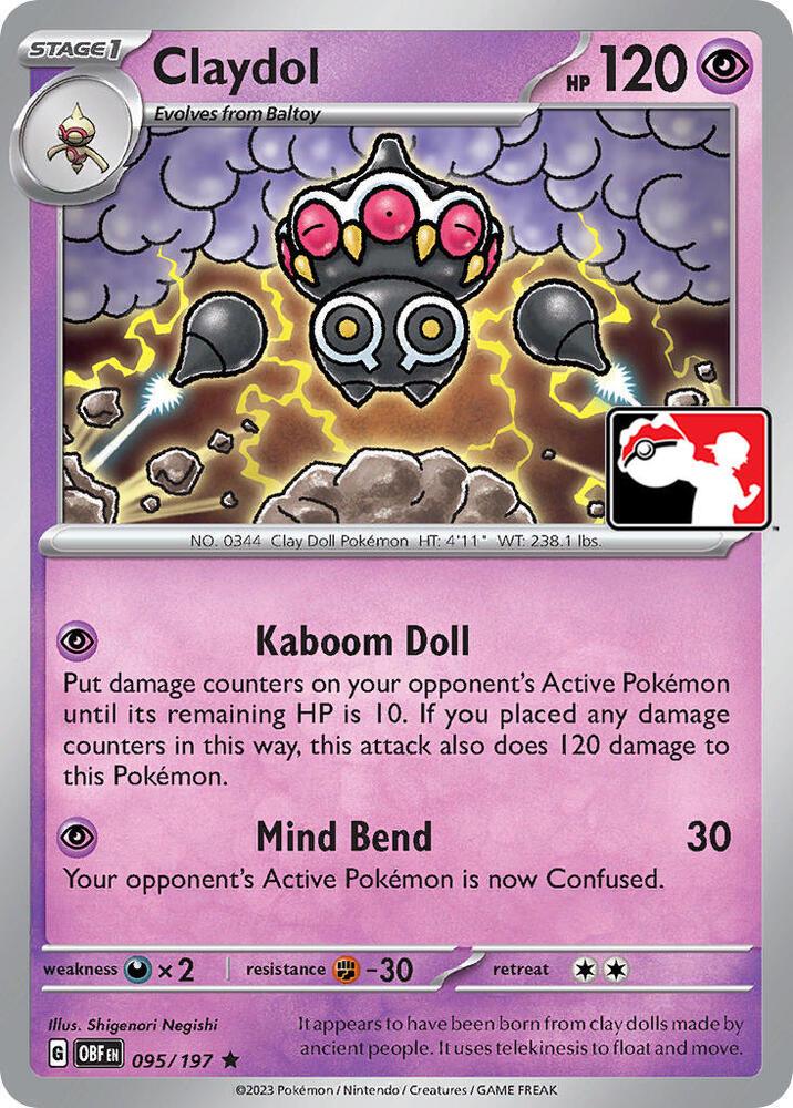 Obsidian Flames Claydol [Prize-Pack] Pokémon card